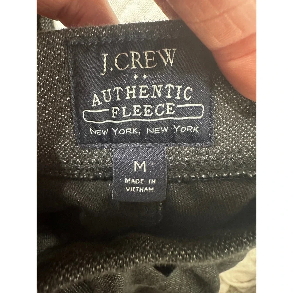 J.Crew Mens Authentic Fleece Slim Fit Textured Sweatpants Charcoal Gray Size M‎